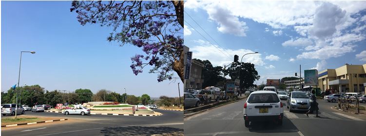 roundabout and traffic light